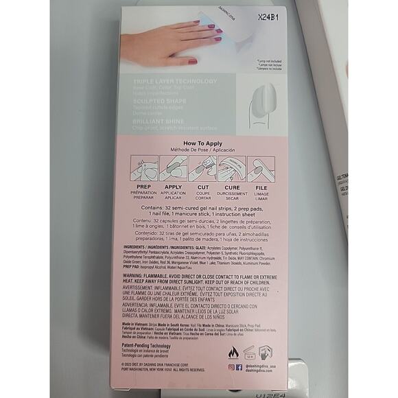 Lot of 6 DASHING DIVA GLAZE 34 Semi-Cured Gel Nail Strips And LED Lamp - Picture 10 of 10